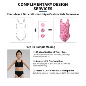 Maillot de bain une pièce pour filles, sans manches, imprimé léopard, pour la plage, la piscine, les vacances d'été, pour les jeunes - Product Image 4