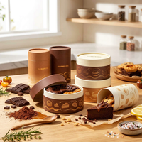 Boîte cylindrique en carton kraft personnalisée, résistante au four, pour desserts et pâtisseries, emballage de cheesecake bio avec couvercle