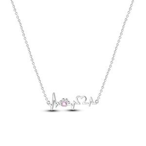 MULA <span class=keywords><strong>Collier</strong></span> de patte de chat d'amour ECG plaqué argent avec pendentif classique Chaîne à maillons Bijoux en alliage Cadeau de mariage Bracelet original - Product Image 1