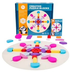 Brinquedo educativo HOYE Crafts blocos de madeira padrão criativo puzzle diy placa blocos de madeira quebra-cabeça