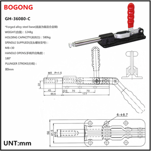 BO GONG GH-36080C Poignée 580Kg Capacité de Rétention En Métal Push Pull Bascule Serre 80mm Course du Piston 36080-C - Product Image 2