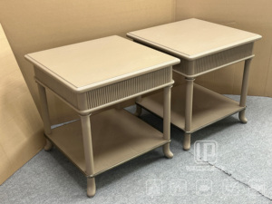 Mesita de Noche Francesa de Madera Maciza de Alta Calidad, Diseño Cuadrado Minimalista, la Más Popular - Product Image 4