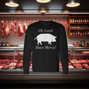 โอ้ ลาร์ด แฮฟ เมอร์ซีเสื้อยืดแขนยาวลายธีมคนขายเนื้อ เสื้อเชิ้ตโปรโมชั่น - Product Image 1