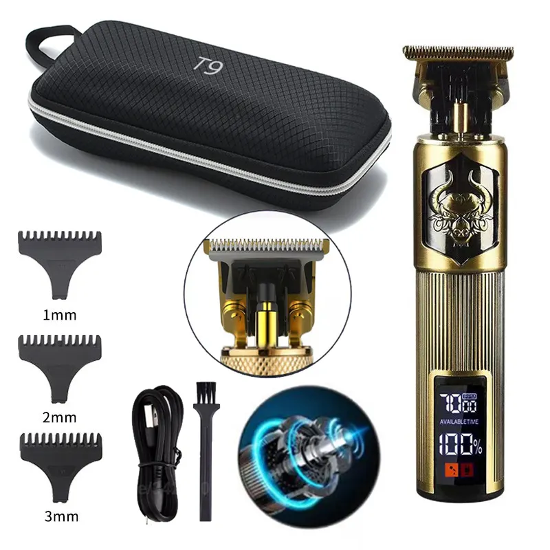 Free Sample Men's Professional Cordless Hair Trimmer Vintage T9 Electric & USB-Powered Cutting & Shaving Machine for Men