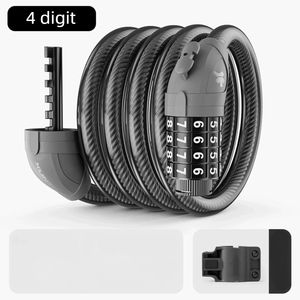 Candado de acero para casco de bicicleta Xunting de 150cm, <span class=keywords><strong>Cable</strong></span> fino portátil, combinación de números inteligentes, candado inteligente para casco de bicicleta para motocicletas - Product Image 4