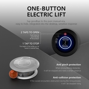 Electric Lifting <strong>Pop</strong> up Tower Power Outlet Four Sided <strong>Socket</strong> Power <strong>Table</strong> Hidden Mounted Kitchen Worktop USB Type C <strong>Socket</strong> - Product Image 3