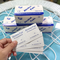 Toallitas desinfectantes desechables con alcohol, 75% de etanol, paquete individual, 100 unidades/caja, para manicura, limpieza de la piel y desinfección