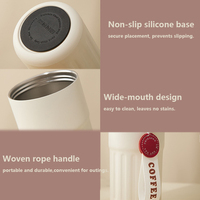 Mug de voyage, tasse à café, double paroi en acier inoxydable, tasse à café isolée avec affichage de la température LED intelligent