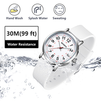 Montre d'infirmière personnalisée à quartz, simple, boîtier en alliage, résistante à l'eau 3 ATM, bracelet en silicone, montre médicale pour homme et femme
