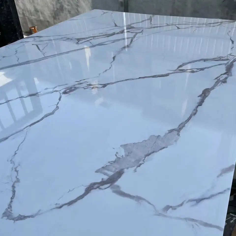 PVC material high glossy uv marble sheet 3mm Pvc Sheet alternative panel For Wall Decoration