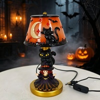 Lampe de table style vitrail Halloween, décoration de dessin animé citrouille, fantôme, chauve-souris, squelette pour la maison et le bureau
