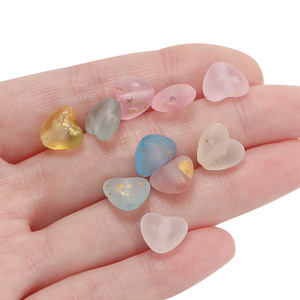 Acrylic Heart Shaped <b>Beads</b> With Gold Flecks For Bracelet Making 12 Colors 100Pcs DIY Jewelry Accessories - Product Image 3