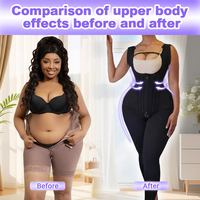 Faja Body Moldeadora de Busto Abierto con Control de Abdomen y Levanta Glúteos, Moldeador de Cuerpo Completo Estilo Faja Colombiana con Cierre de Ganchos Ajustable
