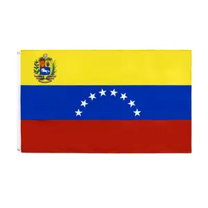 Promotional Fans Product Customized Manufacturer Silk Printing 3x5ft Polyester National Venezuela Flags