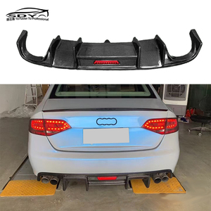 Diffusore Posteriore Stile KB in Fibra di Carbonio con Luce a LED Labbro Paraurti Posteriore per <span class=keywords><strong>Audi</strong></span> <span class=keywords><strong>A4</strong></span> B8 Non S-Line - Product Image 1