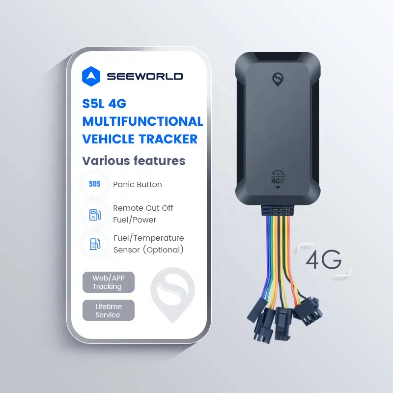 Alarmas multifuncionales 4G 2G GSM GPS Rastreador de automóviles con sensor de detección de temperatura de combustible Dispositivo de seguimiento para concesionario de automóviles