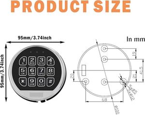Điện tử Vault khóa an toàn sinh trắc học bàn phím LED hiển thị kỹ thuật số tuya ứng dụng với Bluetooth, Wifi, súng an toàn trong hợp kim kẽm-MT-CL01 - Product Image 4