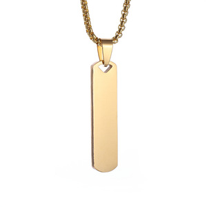 <b>Cross</b>-border jewelry simple pendant stainless steel three-dimensional rectangular geometric necklace <b>men's</b> and women's jewelry - Product Image 5