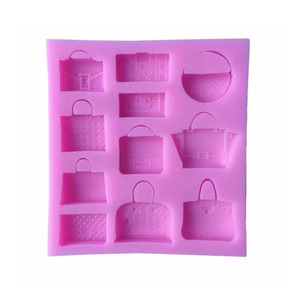 Diseño de maquillaje Moldes de chocolate de caramelo Pasta de goma Llavero Moldes Bolso Bolsos de mano Monederos Zapatos de tacón alto Moldes de silicona <span class=keywords><strong>Fondant</strong></span> - Product Image 4