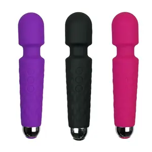 Rechargeable personal wand massager quiet waterproof 20 patterns 8 speeds women vibrator female masturbation av stick