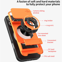 Coques de téléphone en gros pour iPhone 18 17 16 15 14 13 12 11 Pro Max avec support anneau, béquille et protection coulissante pour objectif d'appareil photo, antichoc