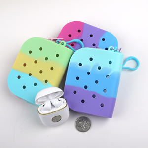 2024 nouveau trou créatif enfants dessin animé Silicone porte-monnaie Portable bricolage suspendu sur sac - Product Image 2