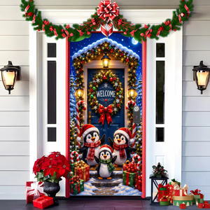 Cortina Decorativa Navideña para Puerta con Diseño de Muñeco de Nieve, Tapiz Festivo para Marco de Puerta, Decoración Navideña para Fiestas - Product Image 4