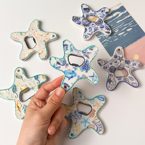 Décapsuleur aimanté en acrylique thème océan, étoile de mer, 9 cm, pour réfrigérateur, cadeau décoratif - Product Image 3