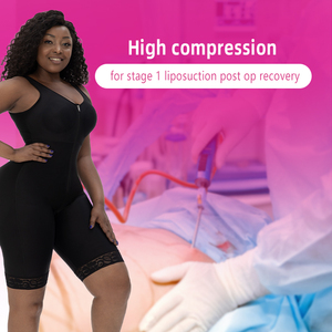 Wholesale <strong>Manufacturer</strong> Compression Zip Zipper Front Women Stage 1 Full Body Faja Bodysuit <strong>Shapewear</strong> With Cups Bra for Women - Product Image 3