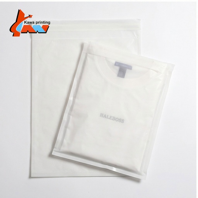 Custom Eco Friendly Translucent Glassine Paper Bag Self Adhesive Garment Packaging Bag for Clothing T Shirt Apparel