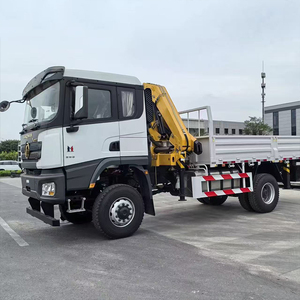 Grue de camion blanche avec flèche articulée de 5T, grue mobile 4x4, vente directe d'usine - Product Image 1