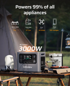 Station d'alimentation portable solaire AFERIY 3000W, batterie LiFePO4, capacité 2048Wh, onduleur à onde sinusoïdale pure, lampe de poche, compatibilité automobile - Product Image 3