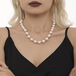 Elegante Collar Coreano de Acero Inoxidable con Colgante, Collar de Perlas de Ostra de Oro Sólido de 14K para Mujeres y Niñas - Product Image 2