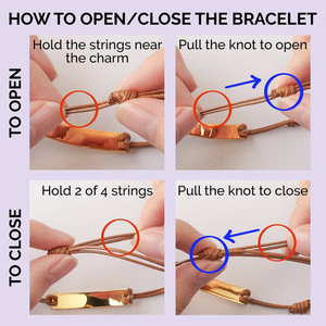 Bracelet en acier inoxydable personnalisé gravé en <span class=keywords><strong>or</strong></span> rose 18 carats avec date de naissance, nom, disque rond personnalisé, cordon en macramé réglable - Product Image 6