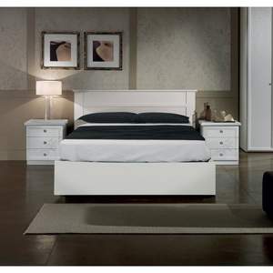 Letto matrimoniale con contenitore in frassino bianco - Product Image 1