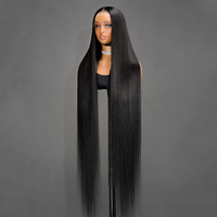 Perruque en cheveux humains naturels indiens Remy, transparente HD, de 30 pouces, avec dentelle frontale, lisse, sans colle, pré-épilée, pour femmes noires, vente en gros