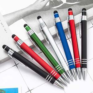 Promotion Bulk 2 in 1 Stylus Screen Aluminum Rod Metal Ballpoint <b>Pen</b> With Advertise Printable Engraved Personal Logo for Gift - Product Image 2