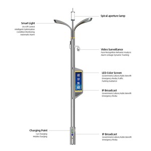 Noel nhà máy bán buôn thông minh ngoài trời <span class=keywords><strong>LED</strong></span> đường phố lightpole mạ kẽm tròn CCTV Camera cực Nhôm Cơ thể IP66 cho đường - Product Image 3