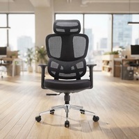 Chaise de bureau ergonomique en maille à dossier haut, pivotante à 360°, réglable, pour l'approvisionnement transfrontalier