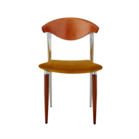 Chaise de salle à manger nordique rétro moderne, design standard, en bois et métal, avec dossier simple, pour la maison, le bureau et la salle de sport