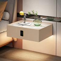 Table de chevet suspendue intelligente avec chargeur sans fil, lumière à capteur, murale, moderne, multifonctionnelle pour chambre et salle à manger