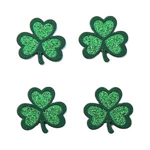 • Orecchini a trifoglio più venduti all'ingrosso stampa UV Glitter verde orecchini carini orecchini acrilici - Product Image 1