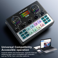 Tarjeta de Sonido V8S Pro para Estudio de Grabación con Interfaz de Audio para Teléfono, Admite 4 Efectos de Sonido Personalizados, Mezclador Compatible con TikTok y Zynn