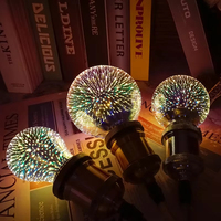 Ampoule LED électrique 3D effet feux d'artifice ST64, décorative en verre, culot E26, pour fêtes et entrepôts