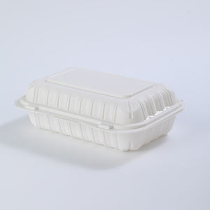 Boîtes à lunch jetables en bagasse biodégradable avec couvercle, compatibles micro-ondes, pour hamburgers à emporter et traiteur (capacité personnalisable) - Product Image 5