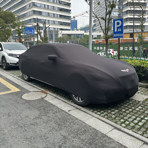 Housse de voiture extensible respirante en polyester Spandex pour Porsche Macan Bâche de protection intérieure anti-poussière en velours - Product Image 4