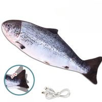 Jouet pour chats de 12 pouces, grand, luxueux et rebondissant, en forme de poisson, écologique, classique, en nylon, coton, peluche et polyester, adorable, simple et réaliste, pour chiens