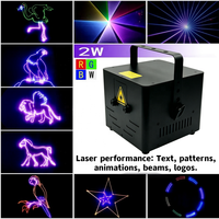 Projecteur laser DJ 2W pour scène, lumières laser RGB, animation de faisceau, spectacle de lumière laser pour discothèque, animation de faisceau, éclairage laser