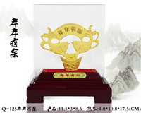 Artesanía Metálica Personalizada de Fábrica, Adornos Decorativos Saludables, Regalos Empresariales, Estatua de Feng Shui, Modelo de Animal, Pez Dorado de 24k