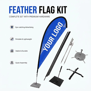 Customized Outdoor Advertising Banners Printed Signs Promotional Feather Teardrop Beach Flags For Commercial Exhibitions